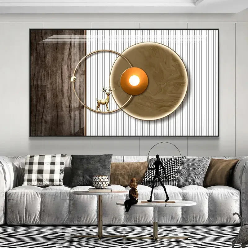 Abstract Celestial Geometry Canvas Wall Art
