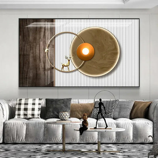 Abstract Celestial Geometry Canvas Wall Art