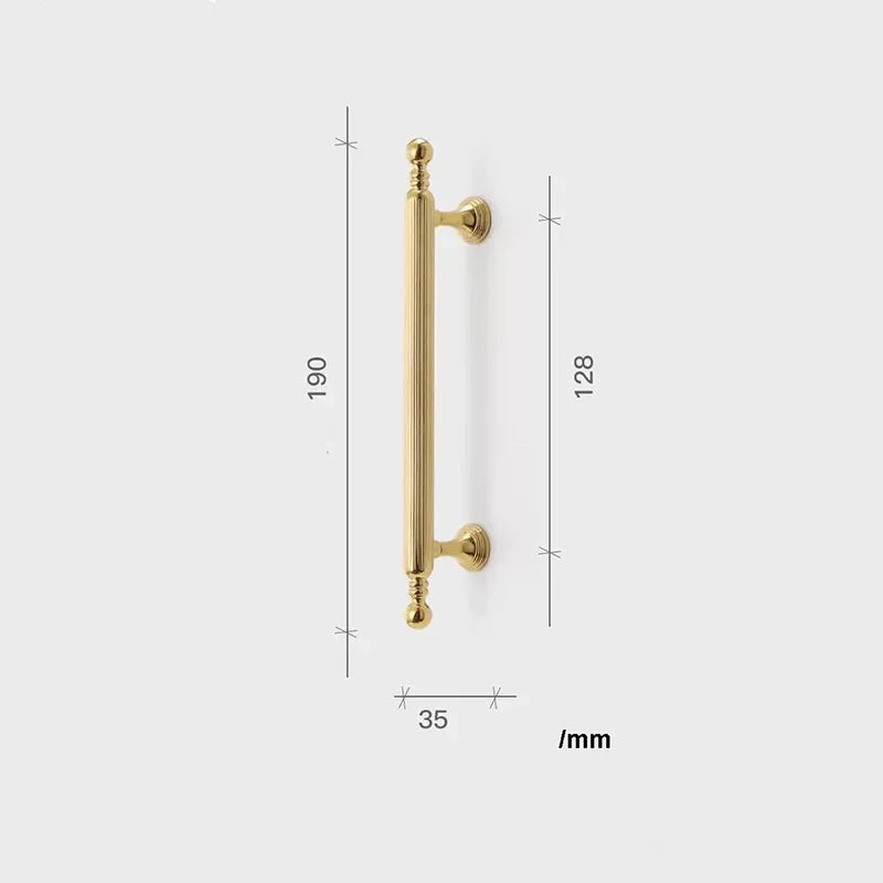 Polished Gold Brass Furniture Handles – French Luxury Pulls for Cabinets and Wardrobes
