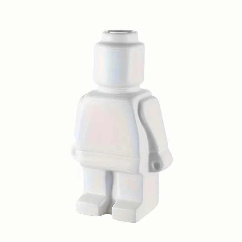 Ceramic Robot Decorative Vase for Modern Tabletop Decor
