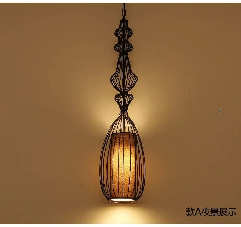 Retro Industrial Birdcage Chandelier – Rustic Farmhouse Hanging Lamp
