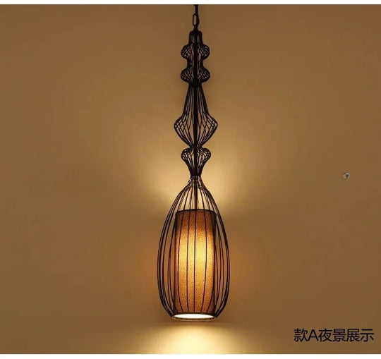 Retro Industrial Birdcage Chandelier – Rustic Farmhouse Hanging Lamp