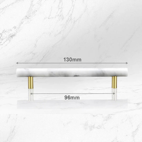 Green and White Marble Cabinet Handles – Luxury Brass-Based Pulls for Furniture (50mm-200mm)