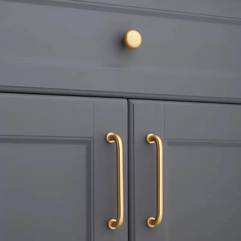 Solid Brass Cabinet Handles – Modern Golden Drawer Pulls