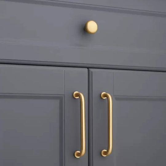 Solid Brass Cabinet Handles – Modern Golden Drawer Pulls