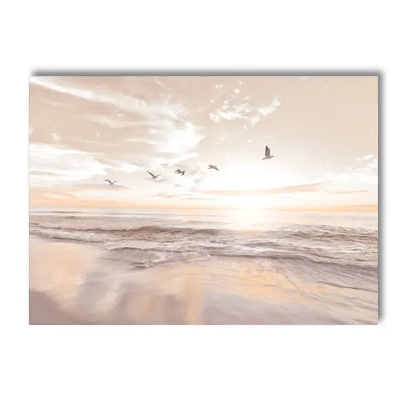 Tranquil Sunset Seascape Landscape Canvas Wall Art