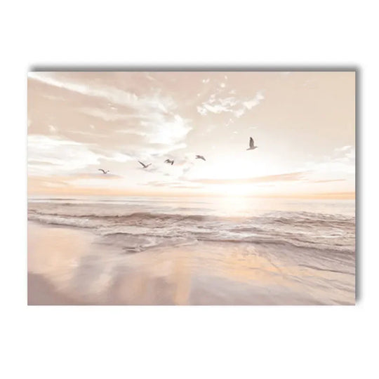 Tranquil Sunset Seascape Landscape Canvas Wall Art