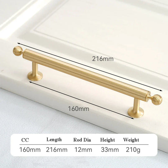 Satin Brushed Gold Brass Cabinet Handles – French-Style Pulls and Knobs for Furniture