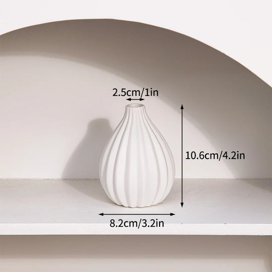 White Ceramic Vase Modern Minimalist Decorative Flower Vase