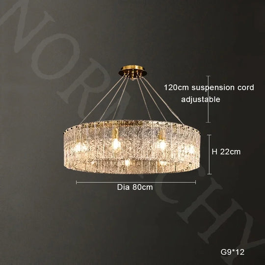 Modern Creative Water Ripple Glass Pendant Light – Luxurious LED Ceiling Fixture
