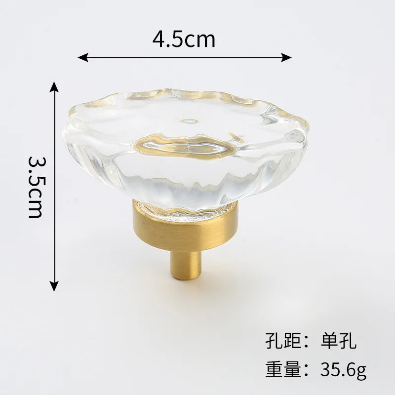 Brass Crystal Cabinet Handles – Light Luxury Furniture Knobs