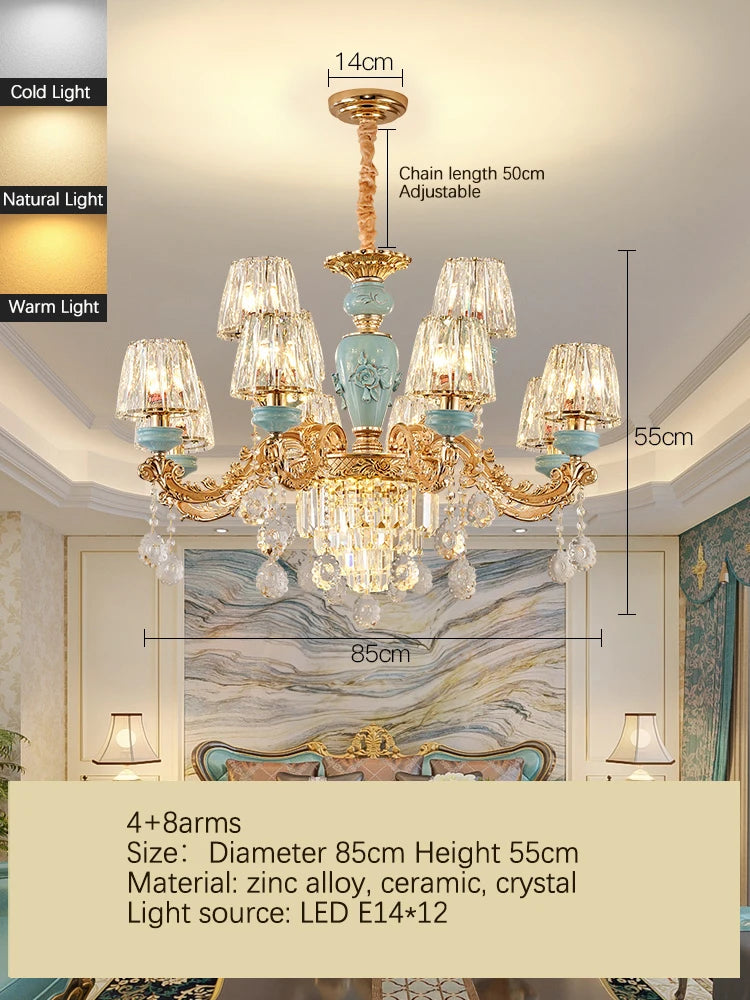 Luxury Umbrella Crystal Chandelier – European-Style Pendant for Villas & Hotels