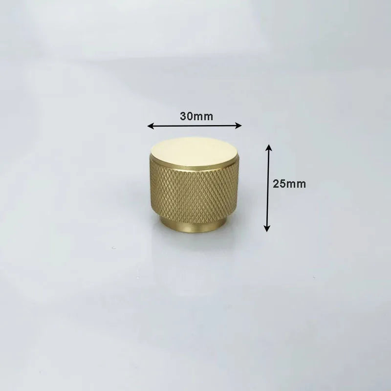 Knurled Gold Brass Cabinet Knobs – Modern Drawer & Wardrobe Handles