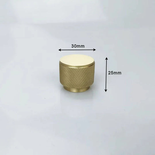 Knurled Gold Brass Cabinet Knobs – Modern Drawer & Wardrobe Handles