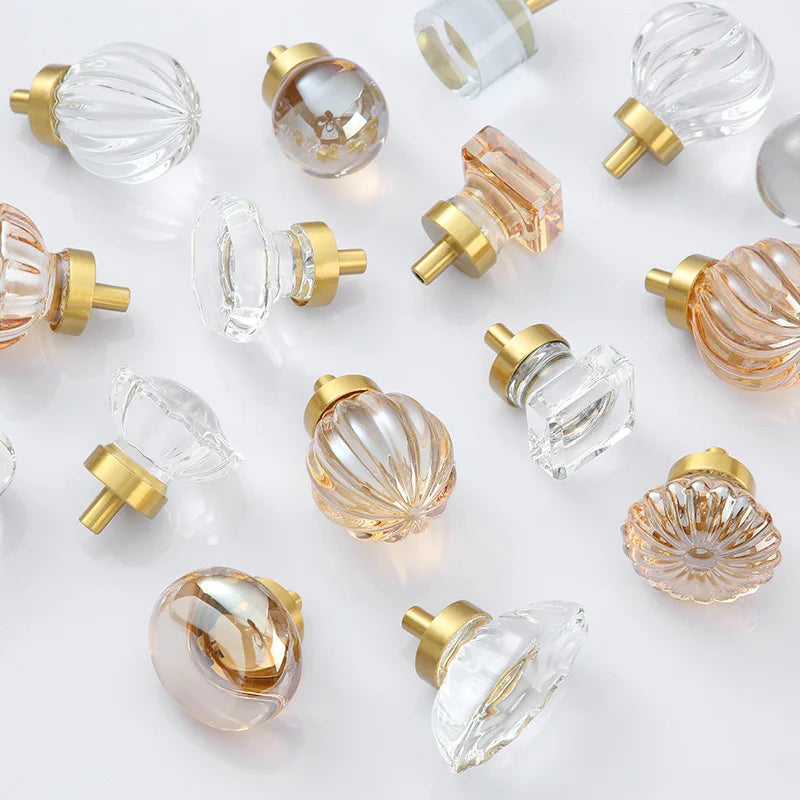 Brass Crystal Cabinet Handles – Light Luxury Furniture Knobs