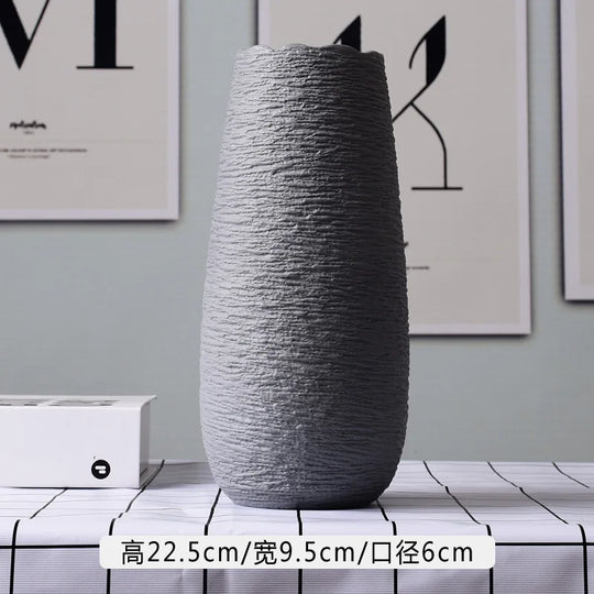 White Ceramic Decorative Vase for Desktop and Shelf Home Decor