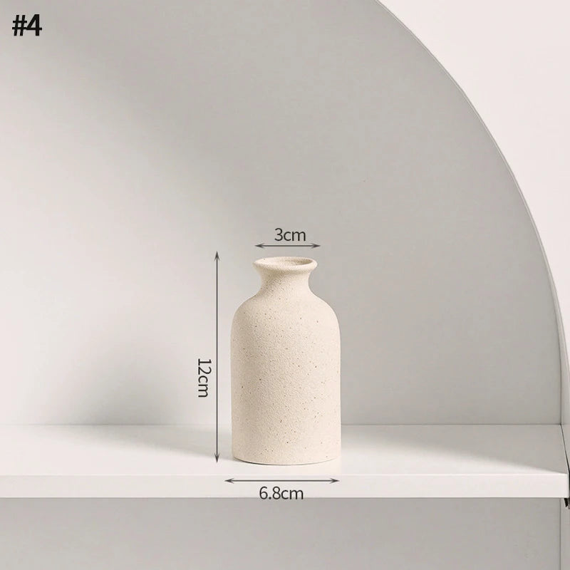 White Ceramic Vase Modern Minimalist Decorative Flower Vase