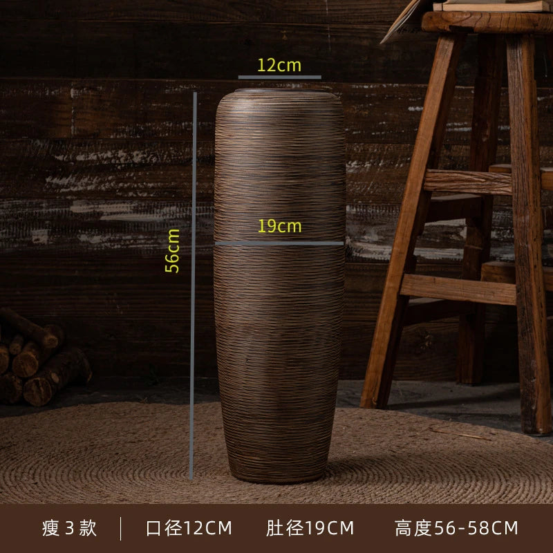 Large Floor Standing Ceramic Vase for Living Room and Courtyard Decor