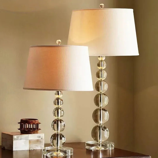 Creative Fabric Table Lamp with Crystal Glass Ball for Living Room & Bedroom