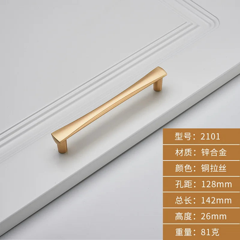Brushed Zinc Alloy Door Handle – Modern Single-Hole Pull