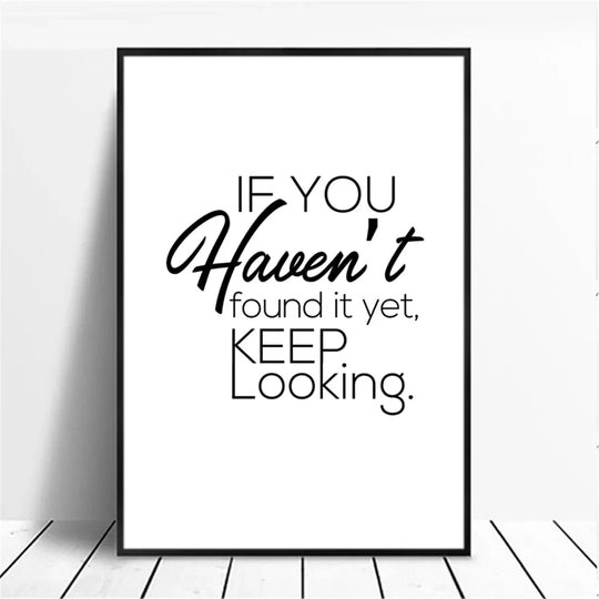 Positive Energy Black White Quote Canvas Wall Art