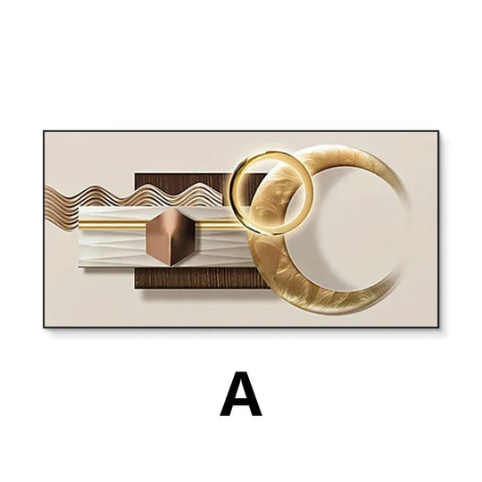 Sun Moon Abstract Geometric Canvas Wall Art Print