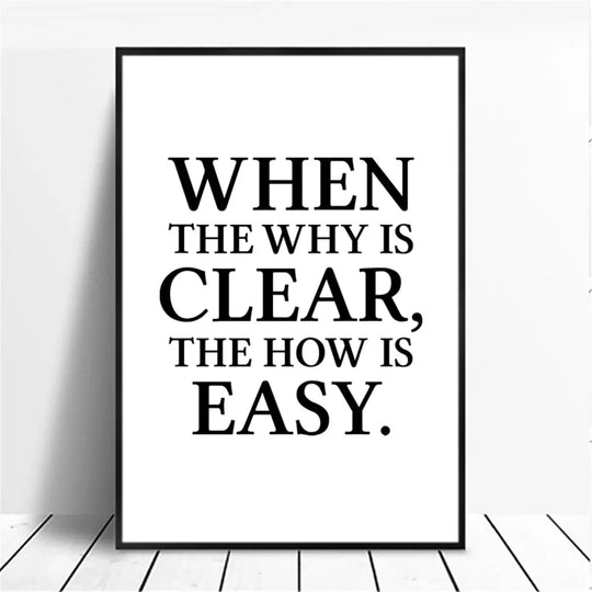 Positive Energy Black White Quote Canvas Wall Art
