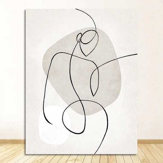 Minimalist Abstract Line Art Figure Canvas Wall Art