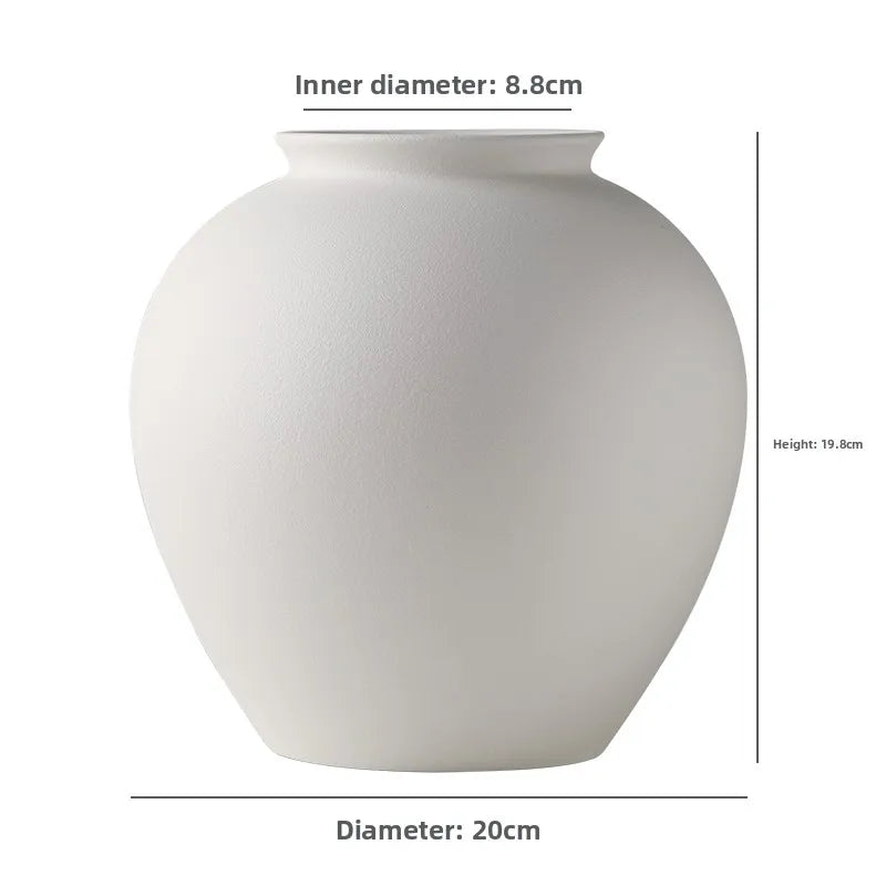 Large Nordic Modern Ceramic Flower Vase Moon Shape Decor