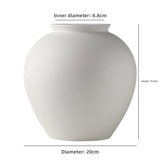 Large Nordic Modern Ceramic Flower Vase Moon Shape Decor
