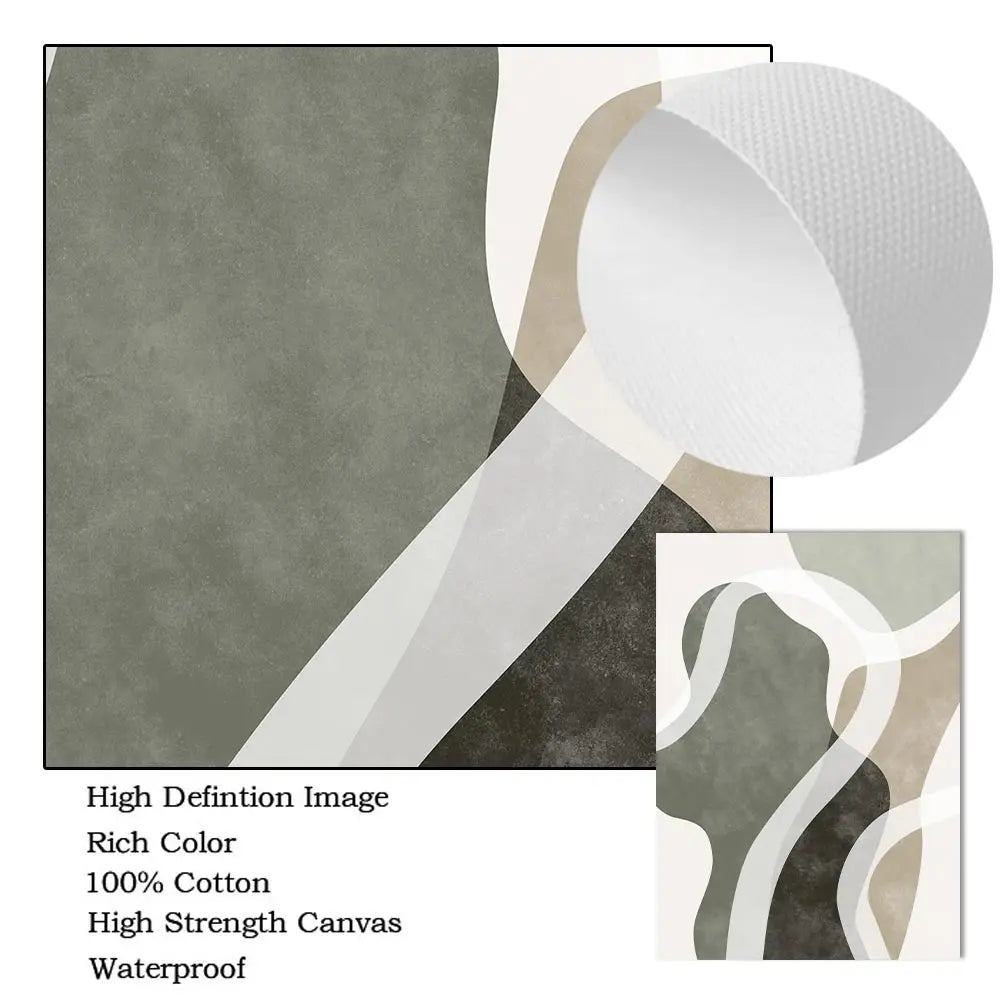 Modern Abstract Botanical Line Art Canvas Wall Art Unframed