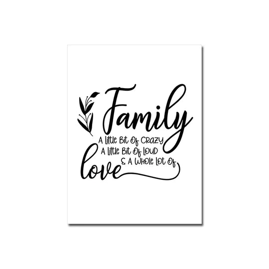 Love Family Home Quote Black White Canvas Wall Art
