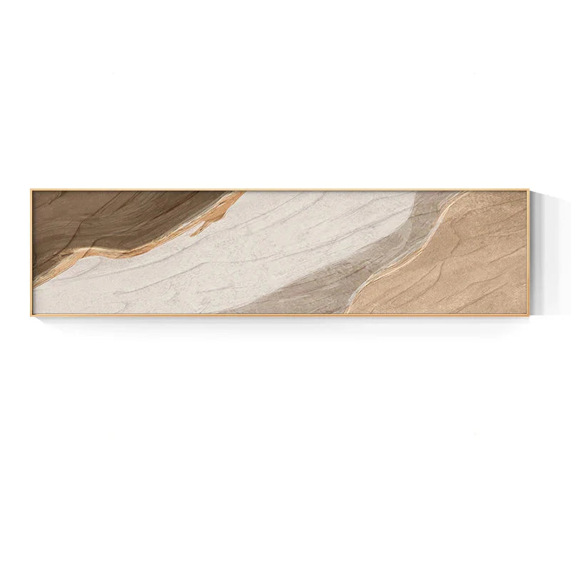 Earthy Green Brown Beige Abstract Minimalist Canvas Wall Art Unframed