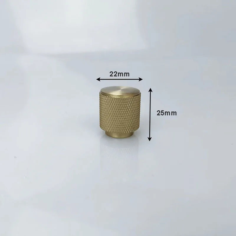Knurled Gold Brass Cabinet Knobs – Modern Drawer & Wardrobe Handles
