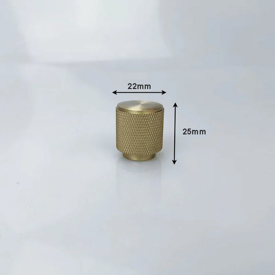 Knurled Gold Brass Cabinet Knobs – Modern Drawer & Wardrobe Handles