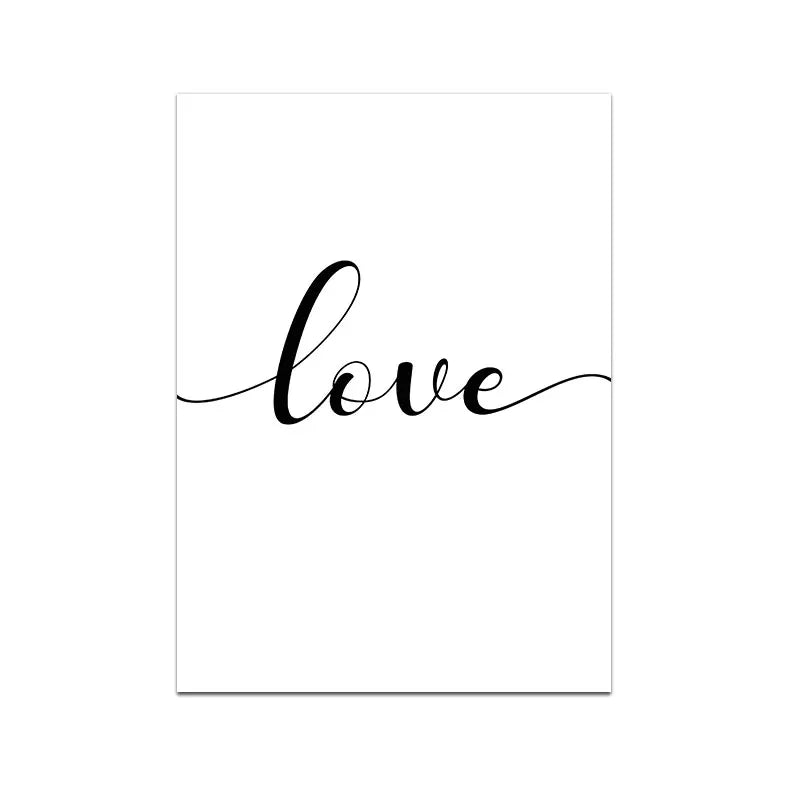 Love Family Word Art Minimalist Canvas Wall Art
