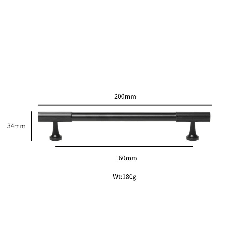 Black Vertical Line Brass Furniture Handles – Modern Pulls and Knobs for Cabinets and Wardrobes