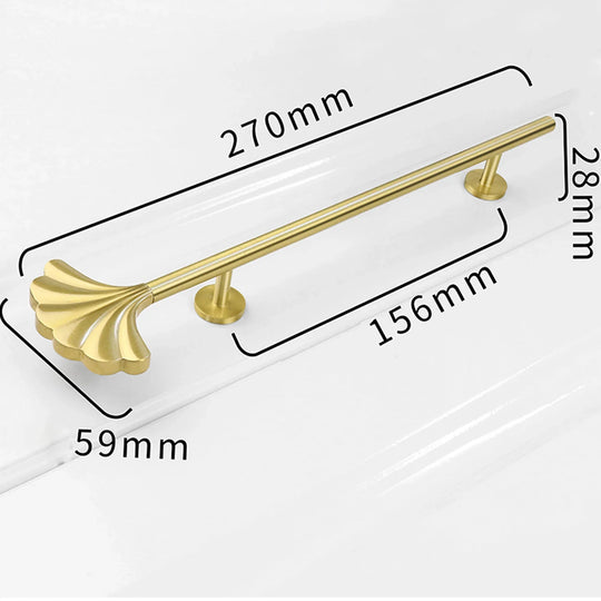 Solid Brass Ginkgo Leaf Handle – Elegant Gold Furniture Knob for Cabinets, Wardrobes, and Cupboards