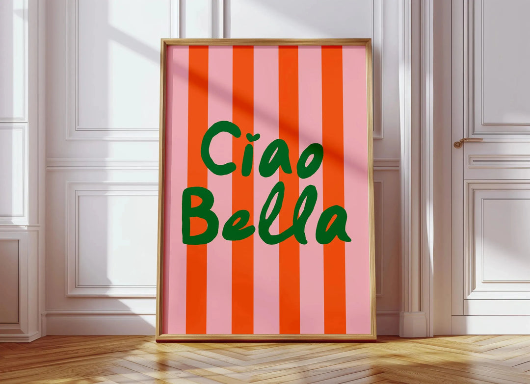 Ciao Bella Dolce Vita Quote Typographic Canvas Wall Art