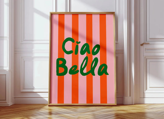 Ciao Bella Dolce Vita Quote Typographic Canvas Wall Art