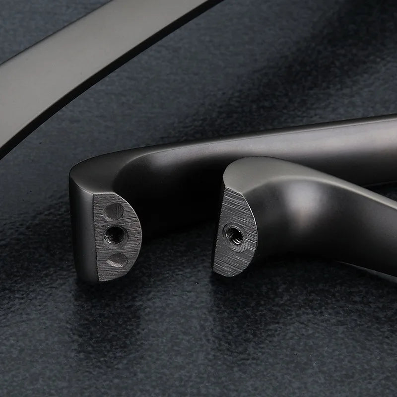 Modern Minimalist Pearl Black Cabinet Handles – European Style Pulls for Furniture