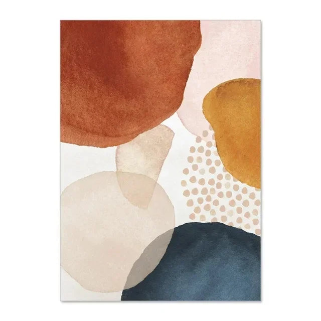 Nordic Abstract Biomorphic Geometric Canvas Wall Art