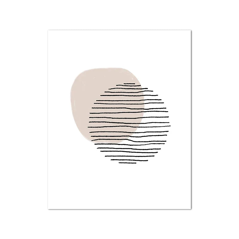 Shades of Beige Abstract Line Art Canvas Wall Art