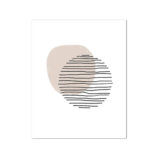 Shades of Beige Abstract Line Art Canvas Wall Art