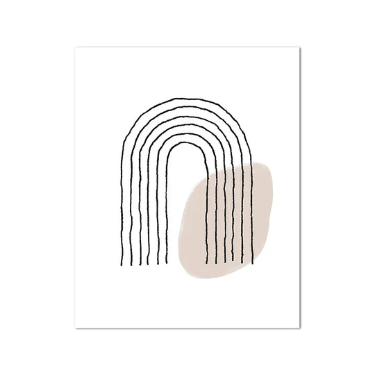 Shades of Beige Abstract Line Art Canvas Wall Art