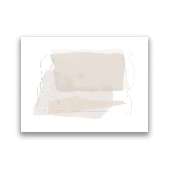 Shades of Beige Abstract Line Art Canvas Wall Art