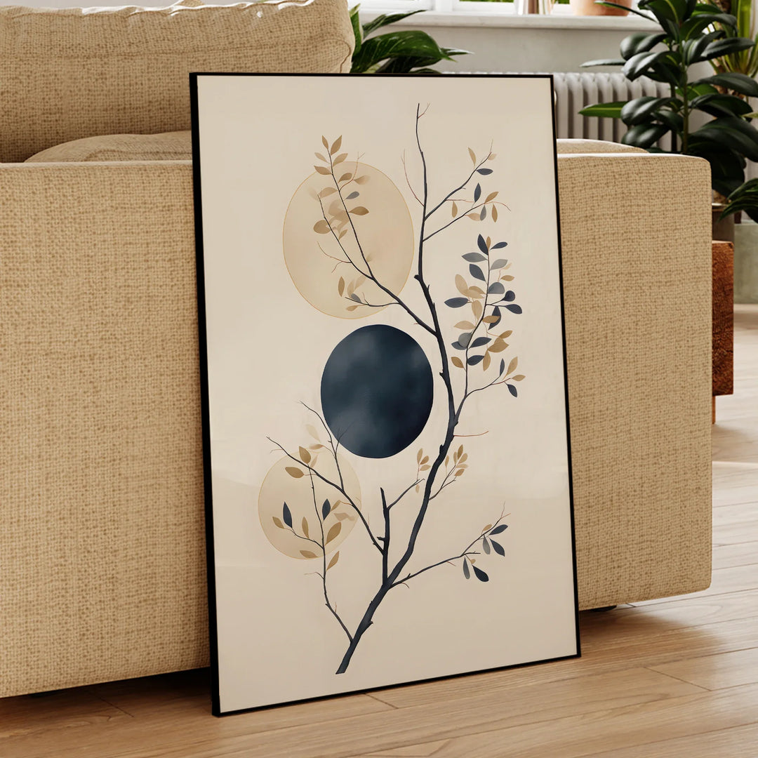 Leaves In The Moonlight Botanical Canvas Wall Art