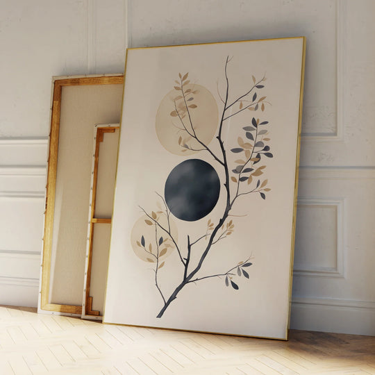 Leaves In The Moonlight Botanical Canvas Wall Art