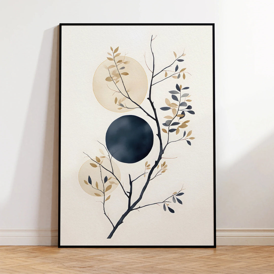 Leaves In The Moonlight Botanical Canvas Wall Art