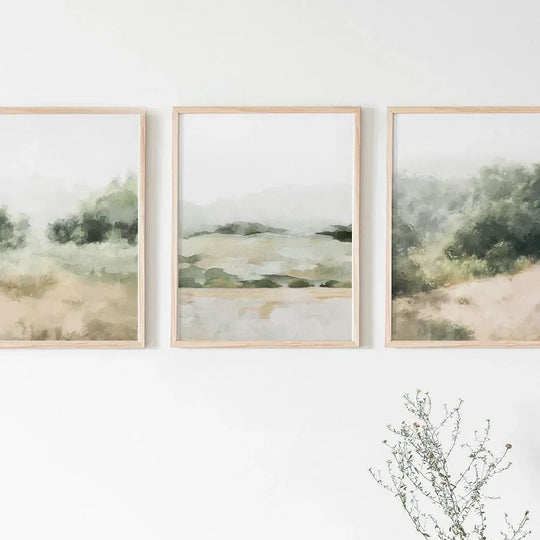 Minimalist Neutral Landscape Canvas Wall Art Print